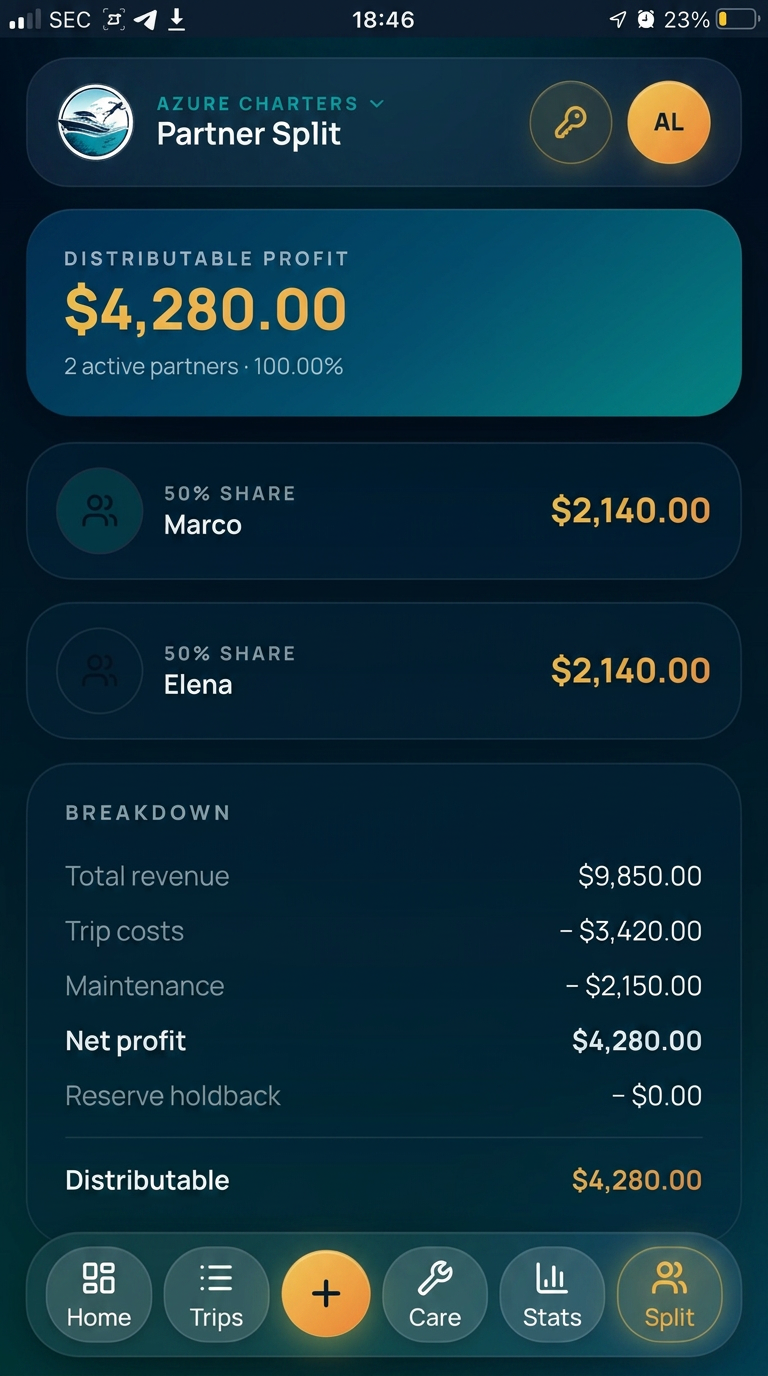 Partner split view in Excursion Manager